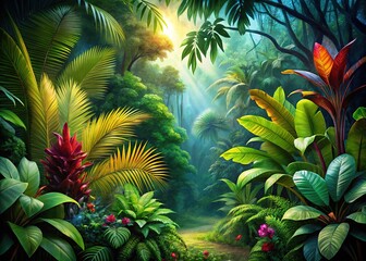 Obraz premium Tropical foliage, right for your artwork.