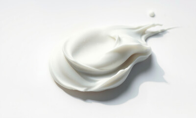 Creamy texture on smooth surface, showcasing soft white smudge that evokes sense of calm and purity. Ideal for beauty or skincare themes