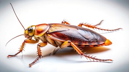 Right-aligned cockroach image; clean design, ample space below.