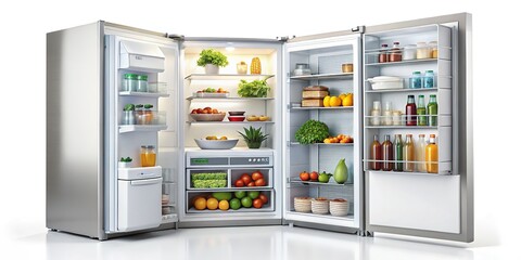 Fridge left side, ready for your food.  Unrestricted storage.