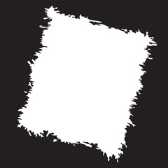 Obraz premium Abstract Black Ink Stain Watercolor Rough Rustic Square Frame Background with Clear Copy Space