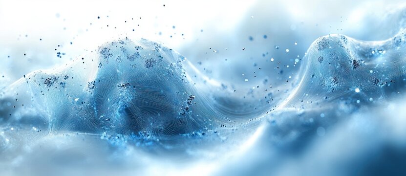 Abstract Blue Wireframe Mesh Brain Patterns Digital Art Creation Technology Illustration