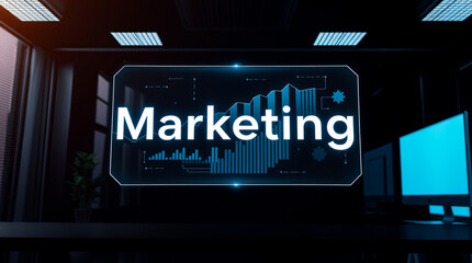 Digital Marketing Strategy Growth Business Analytics Data Technology Modern Futuristic Interface Screen Display Chart Progress Report Success         