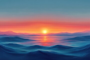 Sunset sky gradient with orange and blue hues, serene morning backdrop, tranquil atmosphere, clear dawn landscape