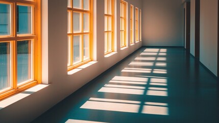 Obraz premium Natural light illuminates architectural interior spaces modern building photography minimalist style perspective design