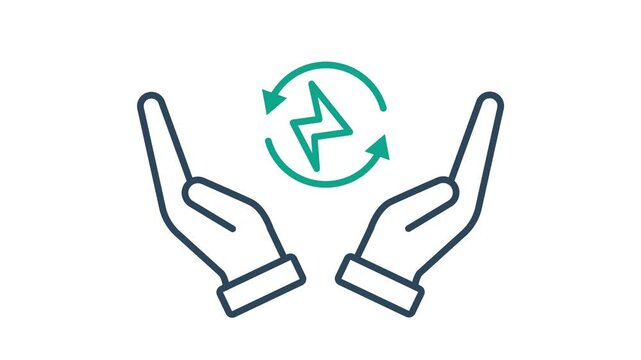 Energy saving animated icon. animated icon related to efficiency, productivity. suitable for user interface, provide visual feedback and more. alpha channel