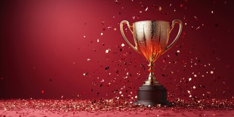 2025 New Year Celebration Background with Trophy Design for Sports Achievement and Leadership