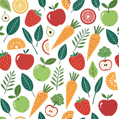  Seamless Food Pattern Vector