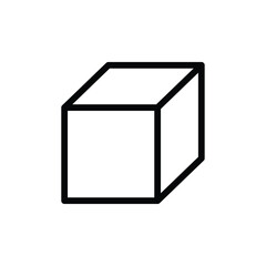 3D basic forms cube outline drawing