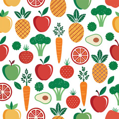  Seamless Food Pattern Vector