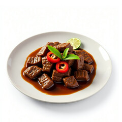 3D Rendering Generate AI Indonesia Of Food Rendang