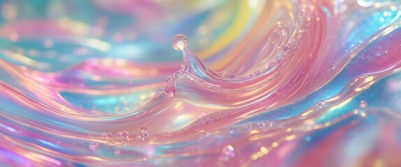 Fototapeta premium Liquid gel abstract cosmetic backdrop. Smear of clear moisturizing product.