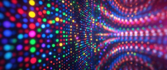 Obraz premium Led Panel Light Background Texture, Closeup. RGB dot background. Dots utilized for design backdrop. Closeup of LED lighting. Display featuring primary colors. Textured digital screen backgrounds.