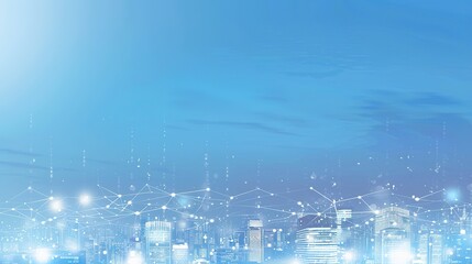 Atmospheric_Blue_Color_Starry_Sky_Business_Data_City