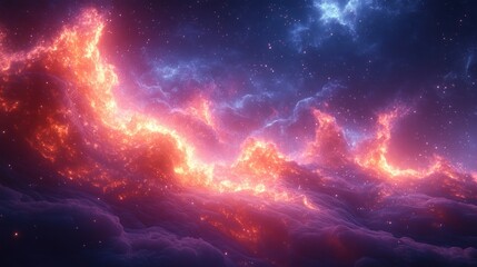 Futuristic Digital Wave Landscape with Glowing Neon Blue Light Minimalist Sci-Fi Illustration