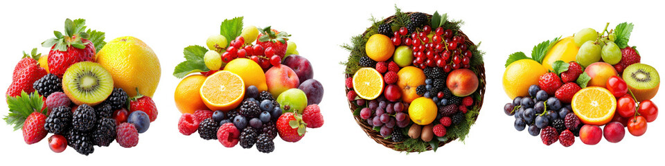 Abundant and vibrant display of a variety of fresh ripe and colorful fruits and vegetables including citrus berries tomatoes leafy greens and more