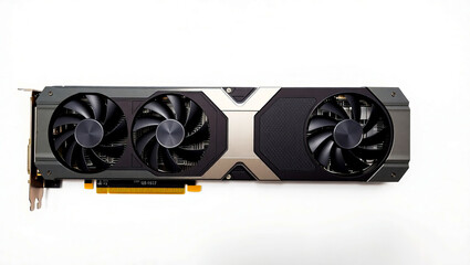 High Performance Triple Fan Graphics Card Modern Technology Powerful PC Gaming Component Advanced Cooling System Professional Gamer Equipment Black   