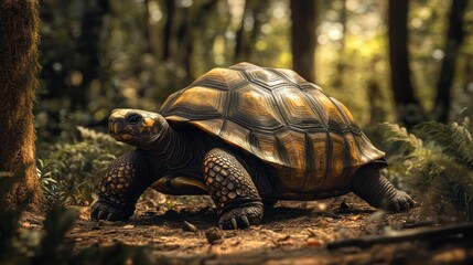 Obraz premium Giant tortoise in forest