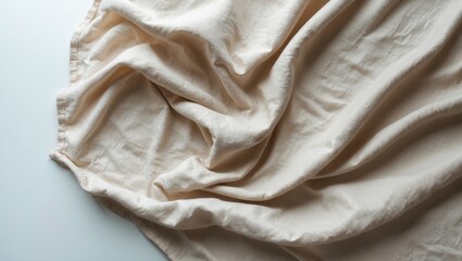 Kitchen tablecloth. Cooking towel isolated on a white background. Overhead flat lay with blank space.