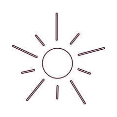 Sun symbol representing sunlight, warmth, and weather conditions. Suitable for forecasts, climate reports, energy themes, and seasonal designs.