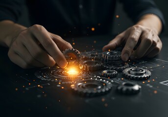 symbols representing company transformation towards higher efficiency and rapid adaptation to market changes. Dynamic business environment showcasing the concept of business agility,