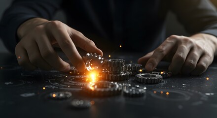 symbols representing company transformation towards higher efficiency and rapid adaptation to market changes. Dynamic business environment showcasing the concept of business agility,