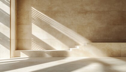 Minimalist Interior with Natural Light and Abstract Shapes for Product Placement Mockup