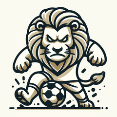 Powerful Lion Warrior Mascot Vector Logo for Sports and Team Branding