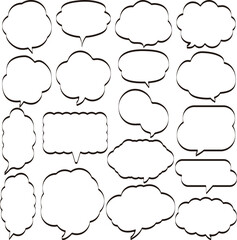 Obraz premium シンプルなモコモコ吹き出しセット