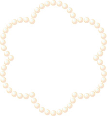 PEARLE VECTER PARTS. Graphic material of frames using illustrations of pearls. Wedding, greeting cards, luxury decoration.Not AI.