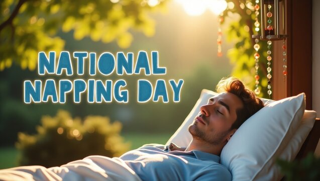 Celebrating national napping day embrace the art of relaxation and rest in nature's embrace - Powered by Adobe