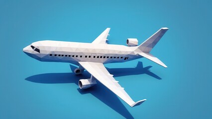  A sleek and modern low-poly airplane exemplifying contemporary design