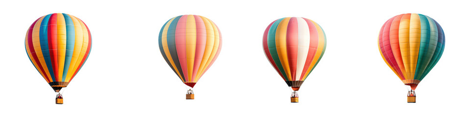 Fototapeta premium Vibrant and colorful hot air balloons soaring freely above a picturesque landscape on a bright sunny summer day evoking a sense of and wonder