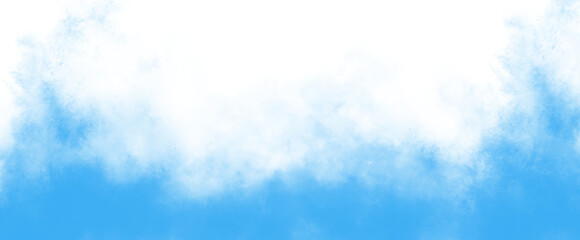 PNG fog texture isolated on transparent background. Border from smoke. Design element. Blue vector cloudiness.