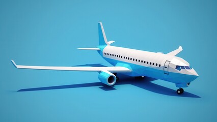Obraz premium sleek modern aircraft design in a vibrant blue setting