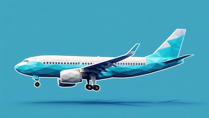  vibrant and modern airplane design in a vivid blue backdrop