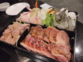 raw meat and seafood 
