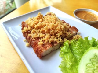 fried pork with crumbs 