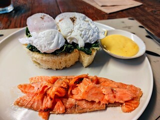 salmon and egg benedict