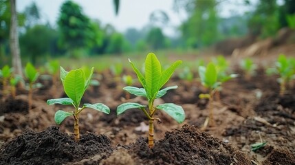 Cultivating hope, Rows of nascent plants reach for the sun's embrace