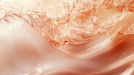 Obraz premium Beautiful rose colored fluid and liquid flowing across the surface