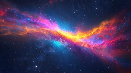 Fototapeta premium Vibrant Cosmic Cloud of Colorful Gas and Stars in Deep Space