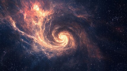 Stunning Spiral Galaxy with Colorful Nebula and Twinkling Stars