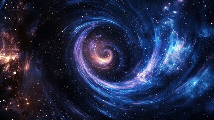Obraz premium Cosmic Swirl in Vast Universe with Bright Stars and Galaxies