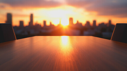 Senior executive strategizing anti-money laundering initiatives with a modern cityscape in the background at a table
