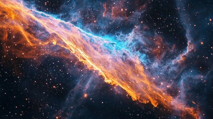 Obraz premium Colorful Cosmic Nebula in Deep Space with Stars and Gas Clouds