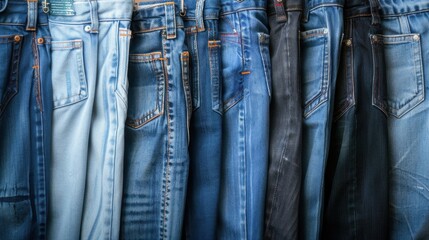 Blue Jeans: A pair of denim pants, typically dyed in blue indigo, offering durability and a casual style that remains popular around the world.
