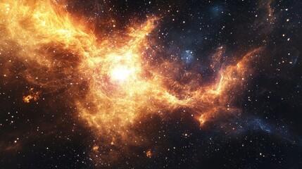 Fototapeta premium Cosmic Explosion in Vibrant Colors with Stars and Nebulae