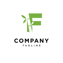Fototapeta premium Letter F Bamboo Logo Icon Vector