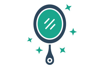 Mirror icon. solid icon style. icon related to furniture. furniture elements vector illustration